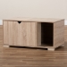 Baxton Studio Jasper Modern and Contemporary Oak Finished 2-Door Wood Cat Litter Box Cover House - BSOSECHC150040WI-Hana Oak-Cat House