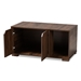 Baxton Studio Jasper Modern and Contemporary Walnut Brown Finished 2-Door Wood Cat Litter Box Cover House - BSOSECHC150040WI-Columbia-Cat House
