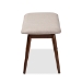 Baxton Studio Flora Mid-Century Modern Light Grey Fabric Upholstered Walnut Finished Wood Dining Bench - BSOFlora-Light Grey/Walnut-Bench