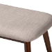 Baxton Studio Flora Mid-Century Modern Light Grey Fabric Upholstered Walnut Finished Wood Dining Bench - BSOFlora-Light Grey/Walnut-Bench