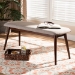 Baxton Studio Flora Mid-Century Modern Light Grey Fabric Upholstered Walnut Finished Wood Dining Bench - BSOFlora-Light Grey/Walnut-Bench
