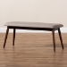 Baxton Studio Flora Mid-Century Modern Light Grey Fabric Upholstered Walnut Finished Wood Dining Bench - BSOFlora-Light Grey/Walnut-Bench