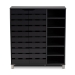 Baxton Studio Shirley Modern and Contemporary Dark Grey Finished 2-Door Wood Shoe Storage Cabinet with Open Shelves - BSOSR-002-Dark Grey