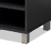 Baxton Studio Shirley Modern and Contemporary Dark Grey Finished 2-Door Wood Shoe Storage Cabinet with Open Shelves - BSOSR-002-Dark Grey