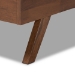 Baxton Studio Brita Mid-Century Modern Grey Fabric Upholstered Walnut Finished Wood King Size Bed - BSOBBT6808-Grey/Walnut-King