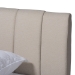 Baxton Studio Brita Mid-Century Modern Light Beige Fabric Upholstered Walnut Finished Wood Queen Size Bed - BSOBBT6808-Light Beige/Walnut-Queen
