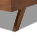 Baxton Studio Brita Mid-Century Modern Light Beige Fabric Upholstered Walnut Finished Wood Queen Size Bed - BSOBBT6808-Light Beige/Walnut-Queen