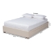 Baxton Studio Leni Modern and Contemporary Beige Fabric Upholstered 4-Drawer King Size Platform Storage Bed Frame - BSOCF9045-Beige-King