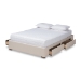Baxton Studio Leni Modern and Contemporary Beige Fabric Upholstered 4-Drawer King Size Platform Storage Bed Frame - BSOCF9045-Beige-King