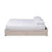 Baxton Studio Leni Modern and Contemporary Beige Fabric Upholstered 4-Drawer King Size Platform Storage Bed Frame - BSOCF9045-Beige-King