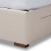 Baxton Studio Leni Modern and Contemporary Beige Fabric Upholstered 4-Drawer King Size Platform Storage Bed Frame - BSOCF9045-Beige-King