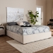 Baxton Studio Leni Modern and Contemporary Beige Fabric Upholstered 4-Drawer King Size Platform Storage Bed Frame - BSOCF9045-Beige-King
