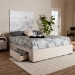 Baxton Studio Leni Modern and Contemporary Beige Fabric Upholstered 4-Drawer King Size Platform Storage Bed Frame - BSOCF9045-Beige-King