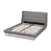 Baxton Studio Naya Mid-Century Modern Grey Fabric Upholstered King Size Wingback Platform Bed - BSOCF9061-Light Grey-King