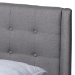 Baxton Studio Naya Mid-Century Modern Grey Fabric Upholstered King Size Wingback Platform Bed - BSOCF9061-Light Grey-King