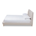 Baxton Studio Naya Mid-Century Modern Beige Fabric Upholstered King Size Wingback Platform Bed - BSOCF9061-Beige-King