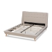 Baxton Studio Naya Mid-Century Modern Beige Fabric Upholstered King Size Wingback Platform Bed - BSOCF9061-Beige-King