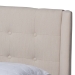 Baxton Studio Naya Mid-Century Modern Beige Fabric Upholstered King Size Wingback Platform Bed - BSOCF9061-Beige-King