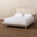 Baxton Studio Naya Mid-Century Modern Beige Fabric Upholstered King Size Wingback Platform Bed - BSOCF9061-Beige-King