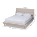 Baxton Studio Naya Mid-Century Modern Beige Fabric Upholstered King Size Wingback Platform Bed - BSOCF9061-Beige-King