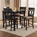 Baxton Studio Lenoir Modern and Contemporary Sand Fabric Upholstered Espresso Brown Finished 5-Piece Wood Pub Set - BSORH315P-Sand/Dark Brown-5PC Pub Set