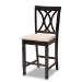 Baxton Studio Reneau Modern and Contemporary Sand Fabric Upholstered Espresso Brown Finished 5-Piece Wood Pub Set - BSORH316P-Sand/Dark Brown-5PC Pub Set