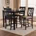Baxton Studio Reneau Modern and Contemporary Sand Fabric Upholstered Espresso Brown Finished 5-Piece Wood Pub Set - BSORH316P-Sand/Dark Brown-5PC Pub Set