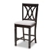 Baxton Studio Reneau Modern and Contemporary Gray Fabric Upholstered Espresso Brown Finished 5-Piece Wood Pub Set - BSORH316P-Grey/Dark Brown-5PC Pub Set
