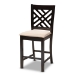Baxton Studio Caron Modern and Contemporary Sand Fabric Upholstered Espresso Brown Finished 5-Piece Wood Pub Set - BSORH317P-Sand/Dark Brown-5PC Pub Set