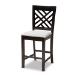 Baxton Studio Caron Modern and Contemporary Gray Fabric Upholstered Espresso Brown Finished 5-Piece Wood Pub Set - BSORH317P-Grey/Dark Brown-5PC Pub Set