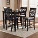 Baxton Studio Caron Modern and Contemporary Gray Fabric Upholstered Espresso Brown Finished 5-Piece Wood Pub Set - BSORH317P-Grey/Dark Brown-5PC Pub Set