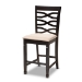 Baxton Studio Lanier Modern and Contemporary Sand Fabric Upholstered Espresso Brown Finished 5-Piece Wood Pub Set - BSORH318P-Sand/Dark Brown-5PC Pub Set