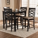 Baxton Studio Lanier Modern and Contemporary Sand Fabric Upholstered Espresso Brown Finished 5-Piece Wood Pub Set - BSORH318P-Sand/Dark Brown-5PC Pub Set