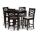Baxton Studio Lanier Modern and Contemporary Sand Fabric Upholstered Espresso Brown Finished 5-Piece Wood Pub Set - BSORH318P-Sand/Dark Brown-5PC Pub Set