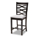 Baxton Studio Lanier Modern and Contemporary Gray Fabric Upholstered Espresso Brown Finished 5-Piece Wood Pub Set - BSORH318P-Grey/Dark Brown-5PC Pub Set