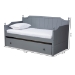 Baxton Studio Millie Cottage Farmhouse Grey Finished Wood Twin Size Daybed with Trundle - BSOMG0010-Grey-Daybed