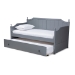Baxton Studio Millie Cottage Farmhouse Grey Finished Wood Twin Size Daybed with Trundle - BSOMG0010-Grey-Daybed