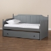 Baxton Studio Millie Cottage Farmhouse Grey Finished Wood Twin Size Daybed with Trundle - BSOMG0010-Grey-Daybed