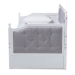 Baxton Studio Mara Classic and Traditional Grey Fabric Upholstered White Finished Wood Twin Size Daybed with Trundle - BSOMG0014-Grey/White-Daybed