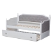 Baxton Studio Mara Classic and Traditional Grey Fabric Upholstered White Finished Wood Twin Size Daybed with Trundle - BSOMG0014-Grey/White-Daybed