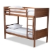Baxton Studio Elsie Modern and Contemporary Walnut Brown Finished Wood Twin Size Bunk Bed