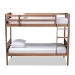 Baxton Studio Elsie Modern and Contemporary Walnut Brown Finished Wood Twin Size Bunk Bed - BSOMG0051-Walnut-Twin Bunk Bed