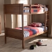 Baxton Studio Elsie Modern and Contemporary Walnut Brown Finished Wood Twin Size Bunk Bed - BSOMG0051-Walnut-Twin Bunk Bed