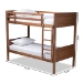 Baxton Studio Elsie Modern and Contemporary Walnut Brown Finished Wood Twin Size Bunk Bed - BSOMG0051-Walnut-Twin Bunk Bed