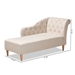 Baxton Studio Emeline Modern and Contemporary Beige Fabric Upholstered Oak Finished Chaise Lounge - BSOCFCL1-Beige/Oak-KD Chaise