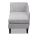 Baxton Studio Florent Modern and Contemporary Grey Fabric Upholstered Black Finished Chaise Lounge - BSOCFCL2-Grey/Black-KD Chaise