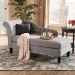Baxton Studio Florent Modern and Contemporary Grey Fabric Upholstered Black Finished Chaise Lounge - BSOCFCL2-Grey/Black-KD Chaise