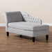Baxton Studio Florent Modern and Contemporary Grey Fabric Upholstered Black Finished Chaise Lounge - BSOCFCL2-Grey/Black-KD Chaise