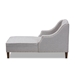 Baxton Studio Leonie Modern and Contemporary Grey Fabric Upholstered Wenge Brown Finished Chaise Lounge - BSOCFCL3-Grey/Wenge-KD Chaise
