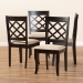 Baxton Studio Verner Modern and Contemporary Sand Fabric Upholstered Espresso Brown Finished Wood Dining Chair (Set of 4) - BSORH330C-Sand/Dark Brown-DC-4PK